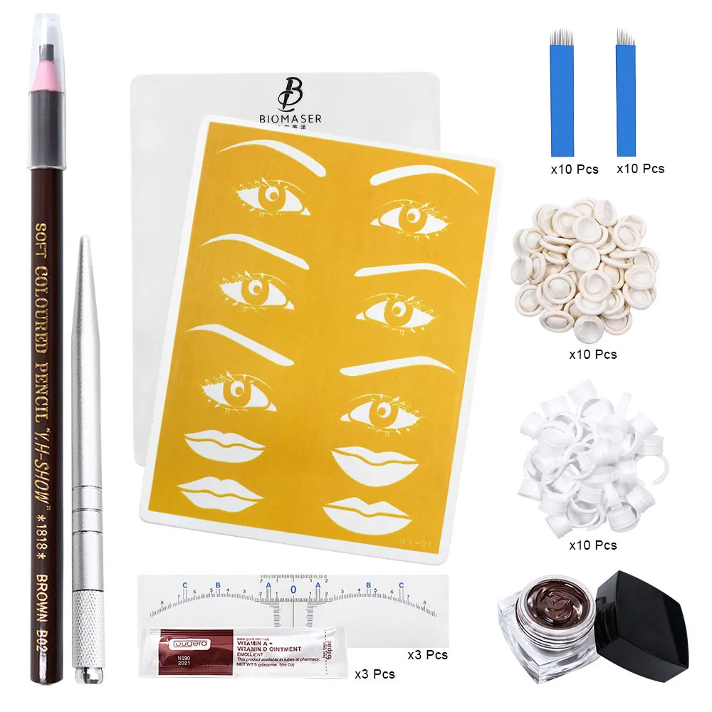 Новый комплект для микроблейдинга бровей ручка татуировки игла с пигментными