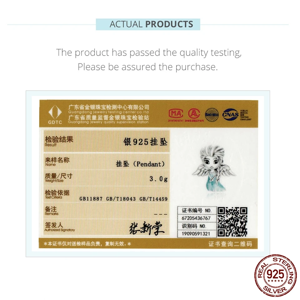 

MOWIMO 925 Sterling Silver Flying Snow Fairy Charm Happiness Comes Fit Original Silver Bracelets Pendant Jewelry Making BKC1652