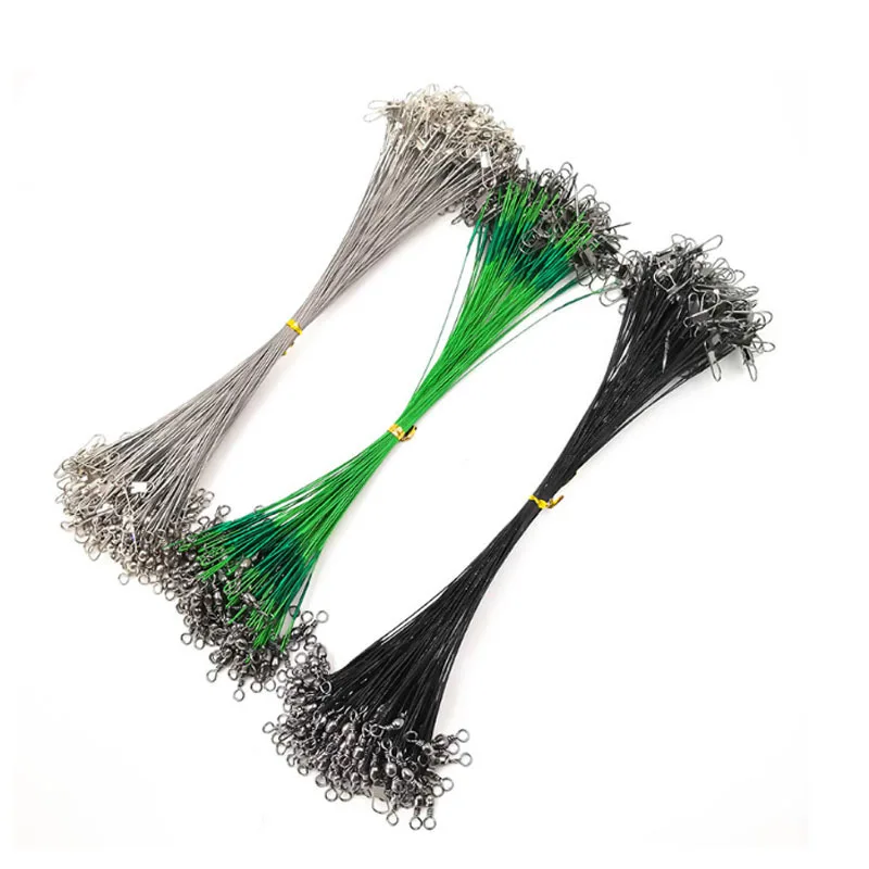 20 шт./лот антиукупорочная стальная рыболовная леска поводок из стальной