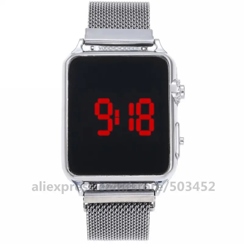 100 шт./лот горячие продажи светодиодные цифровые магнитные часы с ремешком