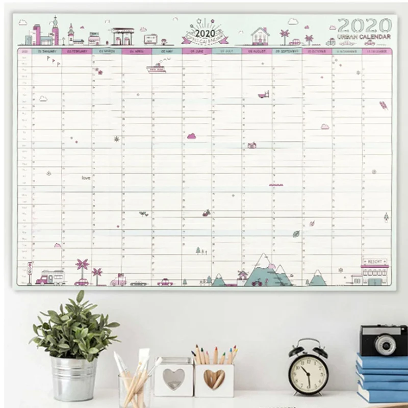 1 шт. настенный календарь 2020 года с наклейками в горошек 365 дней График обучения