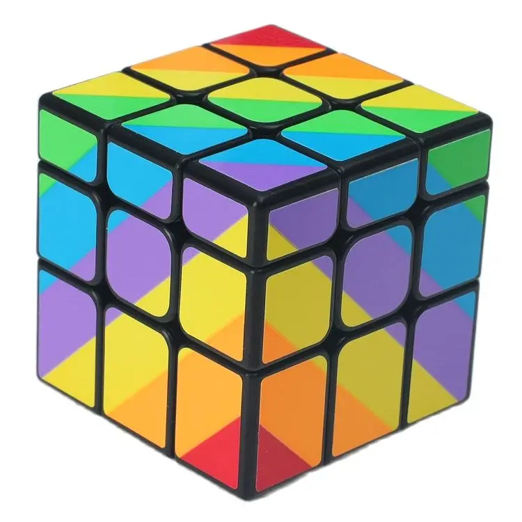 Оригинальный YJ неравный 3x3 Радужный куб Yongjun 3x3x3 магический пазл 57 мм черный