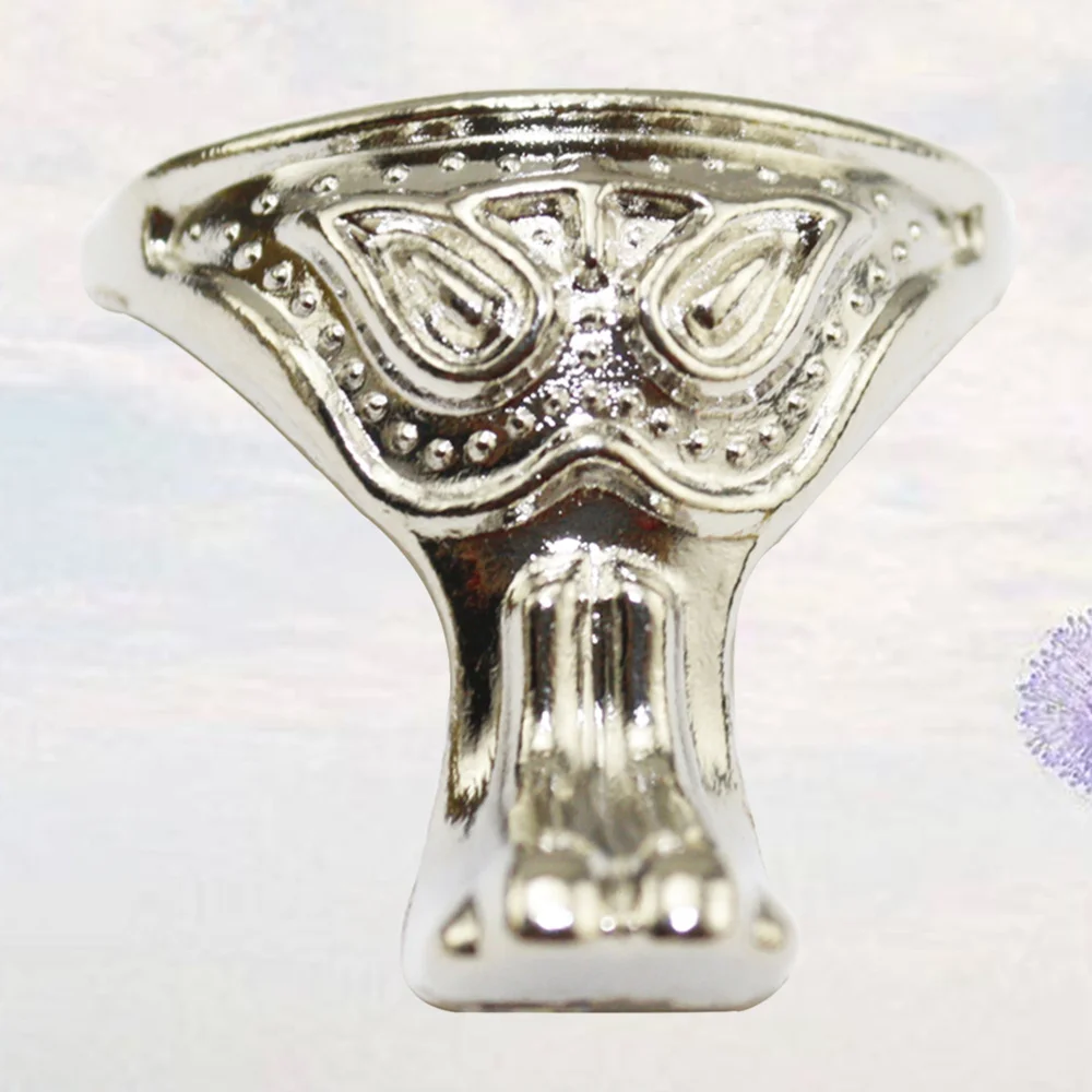 

20PCS 28x27mm Furniture Support Feet Face Shape Zinc Alloy Box Legs Sofa Decoration Accessories Silver