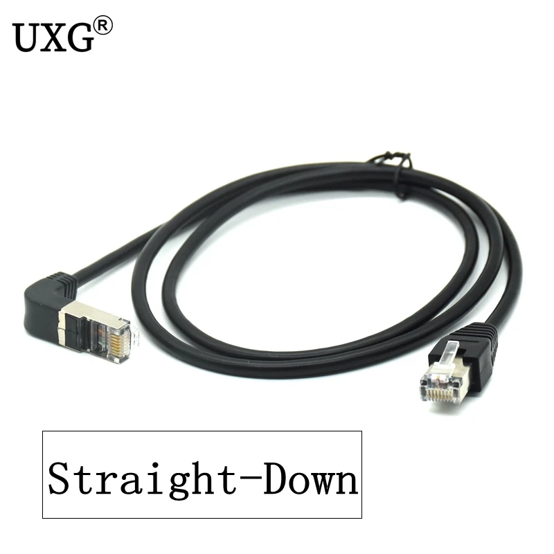 Двойной Угловой вверх под углом 90 градусов cat5e 8P8C FTP STP UTP Cat 5e Ethernet сетевой короткий