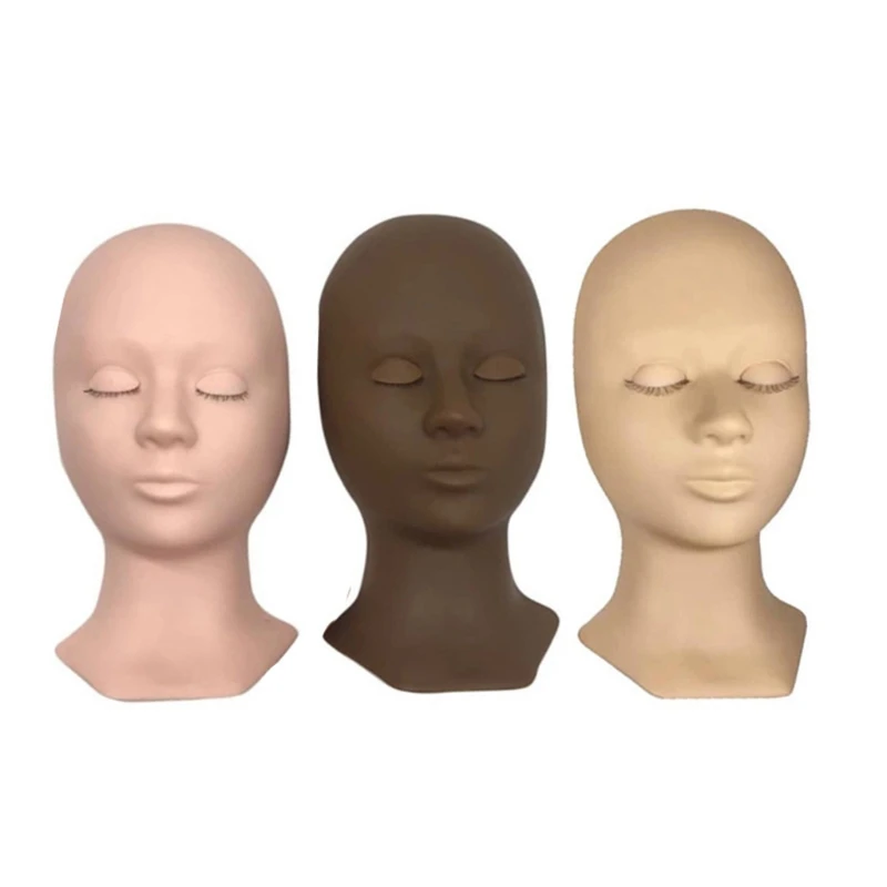 

Silicone Training Mannequin Head Removable Eyelids for Grafting Eyelash Extension Beginner Makeup Practice Dummy Model