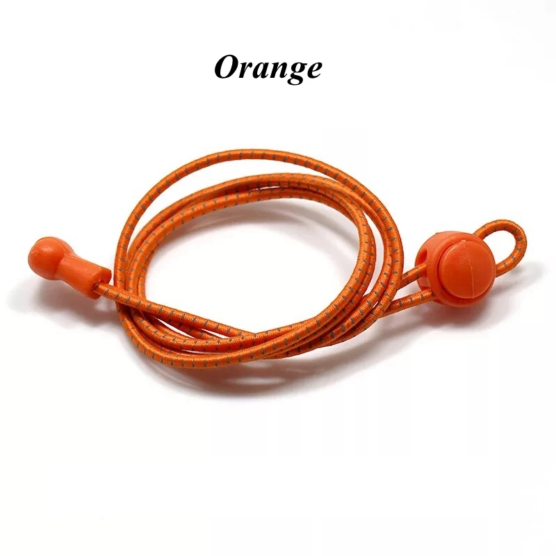 Оранжевый Elastic Shoelaces Reflective Round Shoe laces No Tie Kids Adult Safety Stretching Lock Shoe lace Sneakers Quick Lazy laces - Цвет: Оранжевый