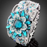 classic exquisite blue zircon ring fashion lady silver plated engagement ring wedding ring jewelry girl anniversary gift