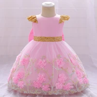 princess kids girl sequins belt dresses pink girls christening gown formal dress festival toddler 1st birthday party outfit