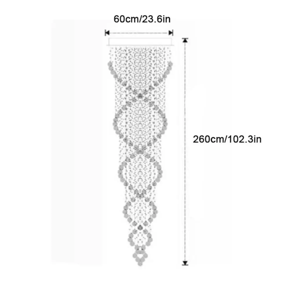D60 * H260cm Современная K9 хрустальная люстра с каплями дождя освещение для гостиной