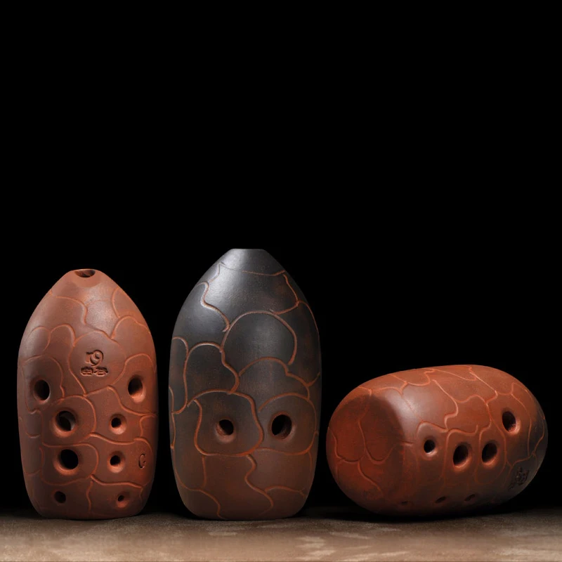 Chinese Ancient Times Style Musical Instrument Professional 10 Holes Double-Layered Clay Xun | Спорт и развлечения