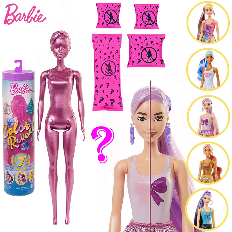 

Original Barbie Dolls Color Reveal Doll Accessories Surprise Fashion Baby Girl Toys DIY Playset Kids Toy Discoloration