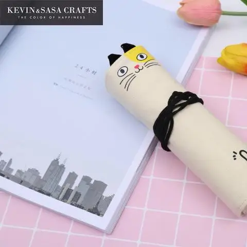 Чехол для карандашей с милым котом тканевый чехол и милые школьные Канцтовары