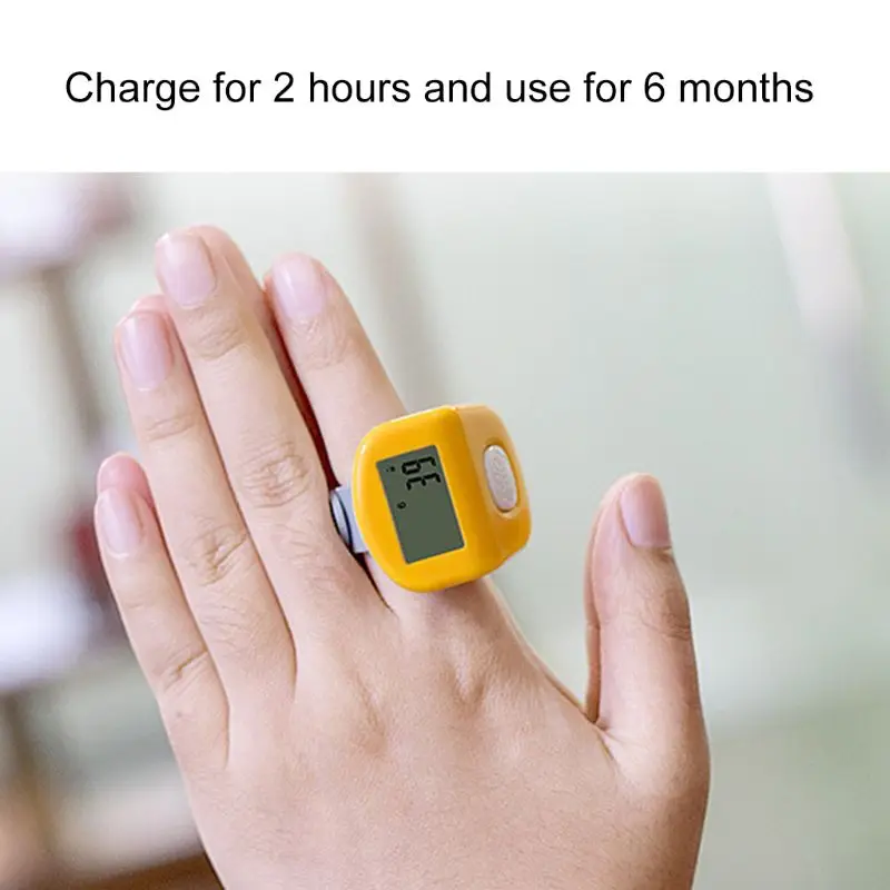 Перезаряжаемый 7 канальный 6 значный счетчик молитв на палец ЖК силиконовый