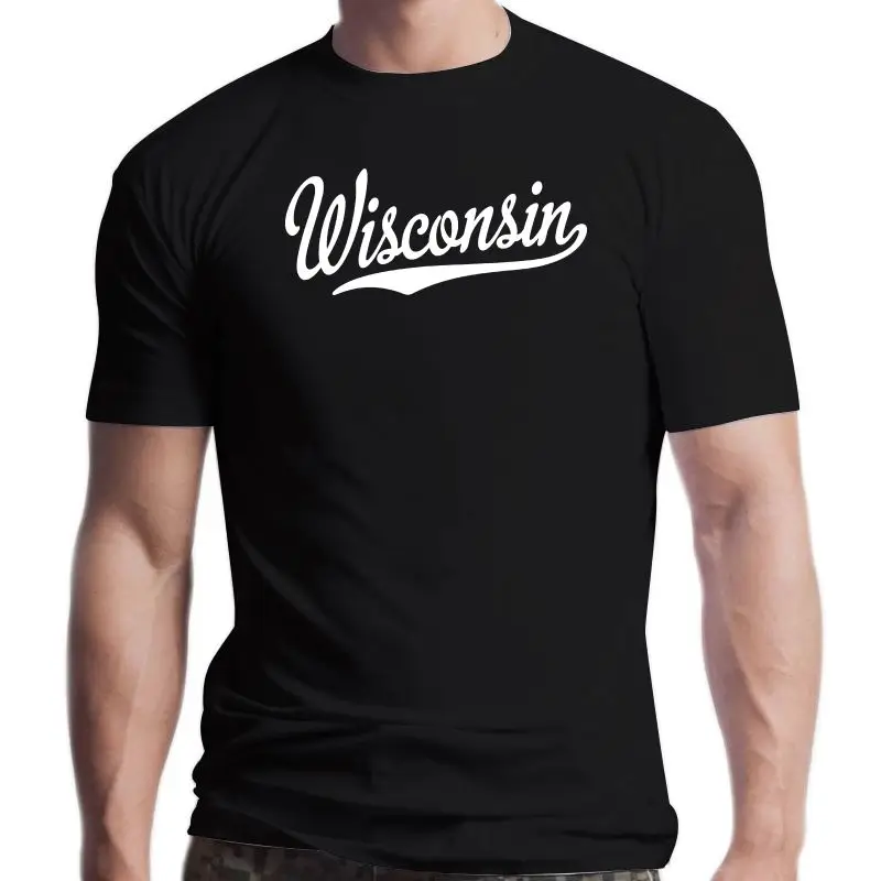 

New Wisconsin Script Tail T-Shirt - Star Sports Team Badgers - All Sizes Colors