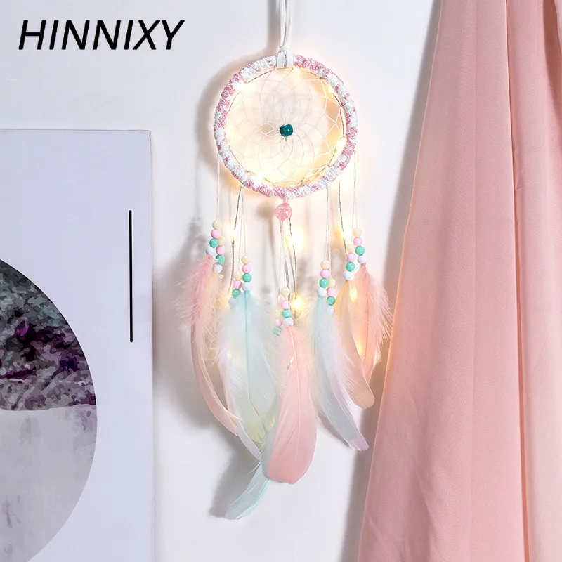 Hinnixy Ловец снов ночные светильники для девочек Декор спальни Подвесная лампа