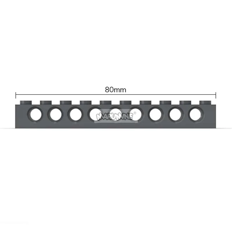 Marumine 2730 Технология кирпичи 1x10 с отверстиями 10PCS техника Лифт рука Строительные