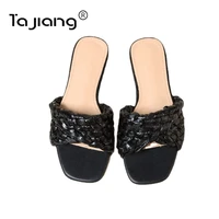 ta jiang 2021 fashion new slippers candy color female loafer plus size gladiator sandals summer slipper