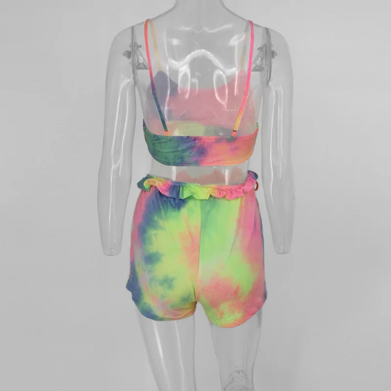 Fuedage летний пикантный комплект из двух предметов без рукавов с поясом и открытой