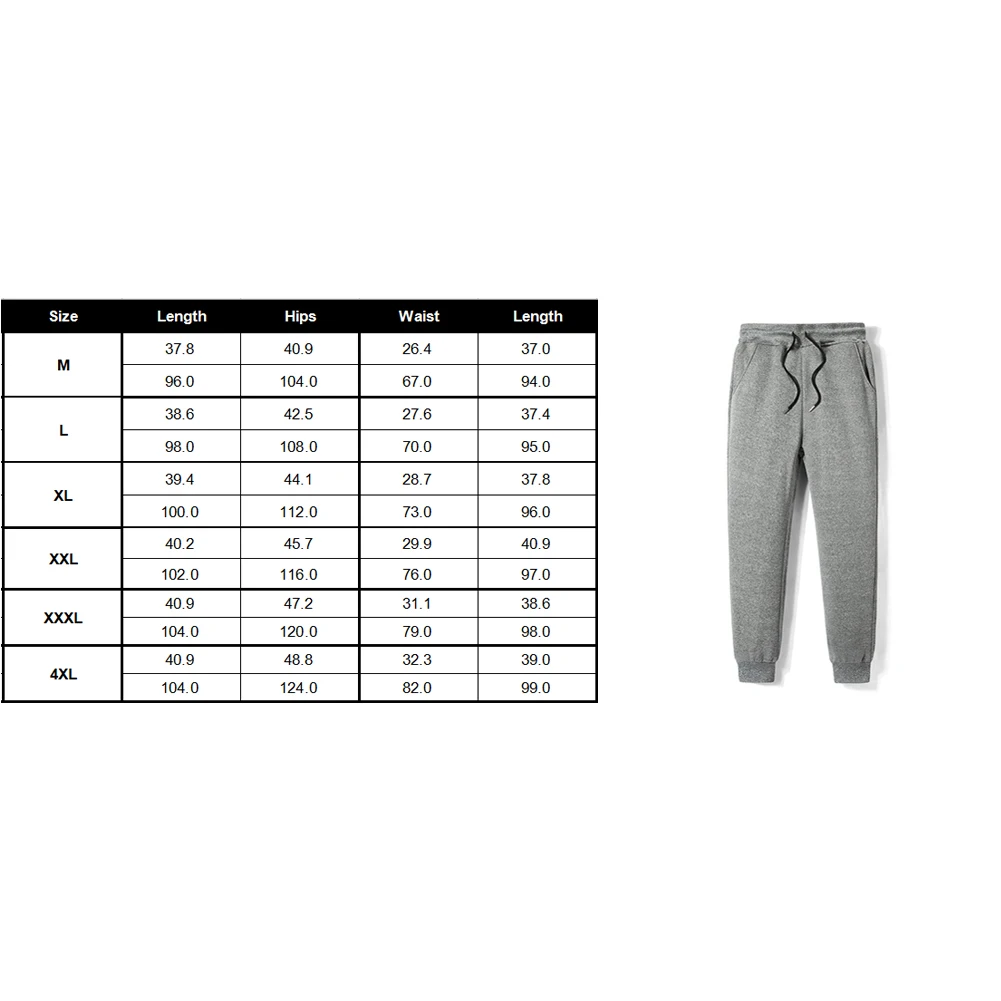 

Drawstring Solid Daily Thickened Casual Men Sport Pants Hiking Loose Winter Warm Fleece Lined Elastic Waistband Outdoor Running