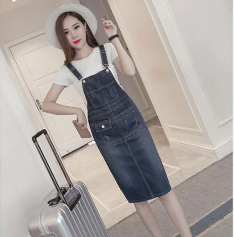 Женский джинсовый комбинезон средней длины элегантная Милая Повседневная