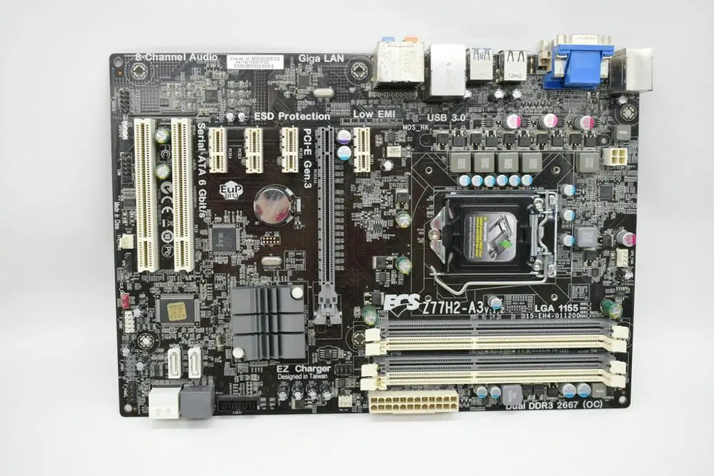 Для ECS Z77H2 A3 V: 1 2 PC материнская плата Z77 LGA1155 DDR3 PCIE 3 0 блок питания ATX оригинальная б/у