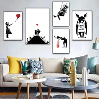 banksy works graffiti canvas painting color abstract art posters and prints print mural pictures modern home wall decoration