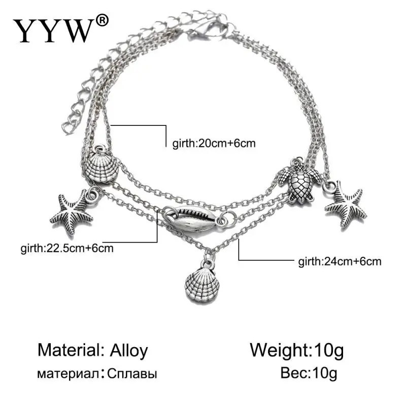 Модные женские расширители лодыжки овальная цепочка серебристого цвета кулон в