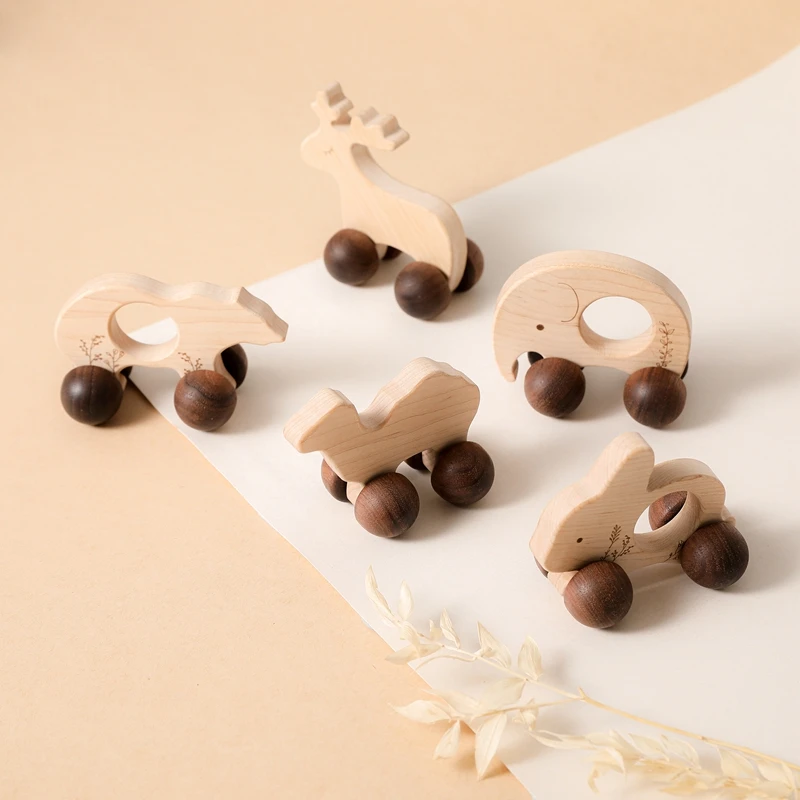 Baby Wood Toy Animal Cartoon Car Child Montessori Educational Wooden Blocks Stacking Toys Game Maple Teethers Kids Crafts Gifts | Мать и