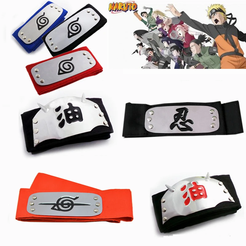 Аниме Наруто Konoha Jiraiya kacashi косплей реквизит Акацуки Учиха Итачи головные уборы символ головная повязка вечерние повязки на Хэллоуин игрушки