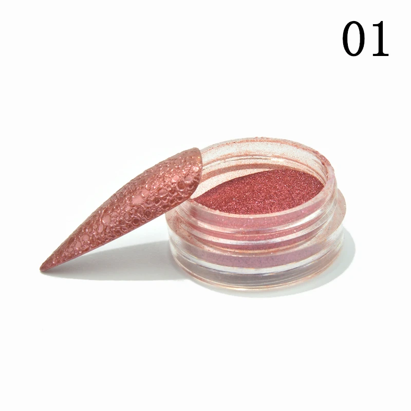 Блестки для дизайна ногтей порошковая Голографическая металлик роза золотой