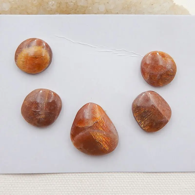 Распродажа 5 шт. Натуральный камень материалу Sun Stone кабошоны 24x21x6 мм 16x17x5 17g Мода