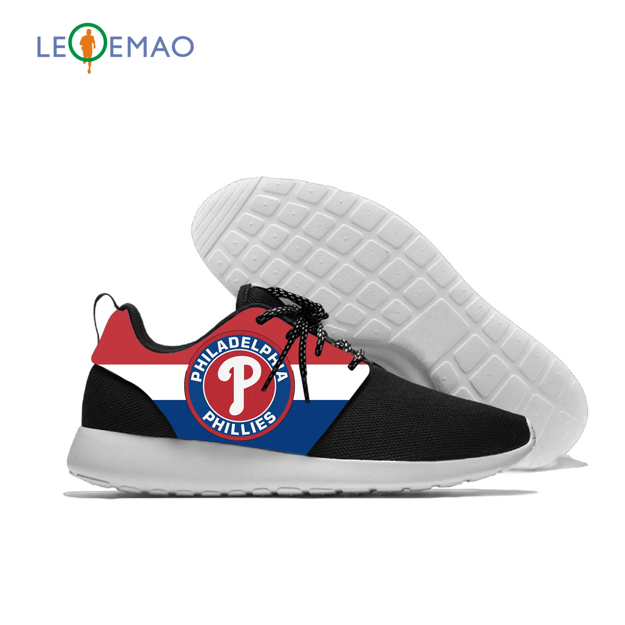 

Breathable Leisure Sport Phillies Logo Sneakers Team Lightweight Casual Men/Women Running Philadelphia Baseball Mesh Shoes
