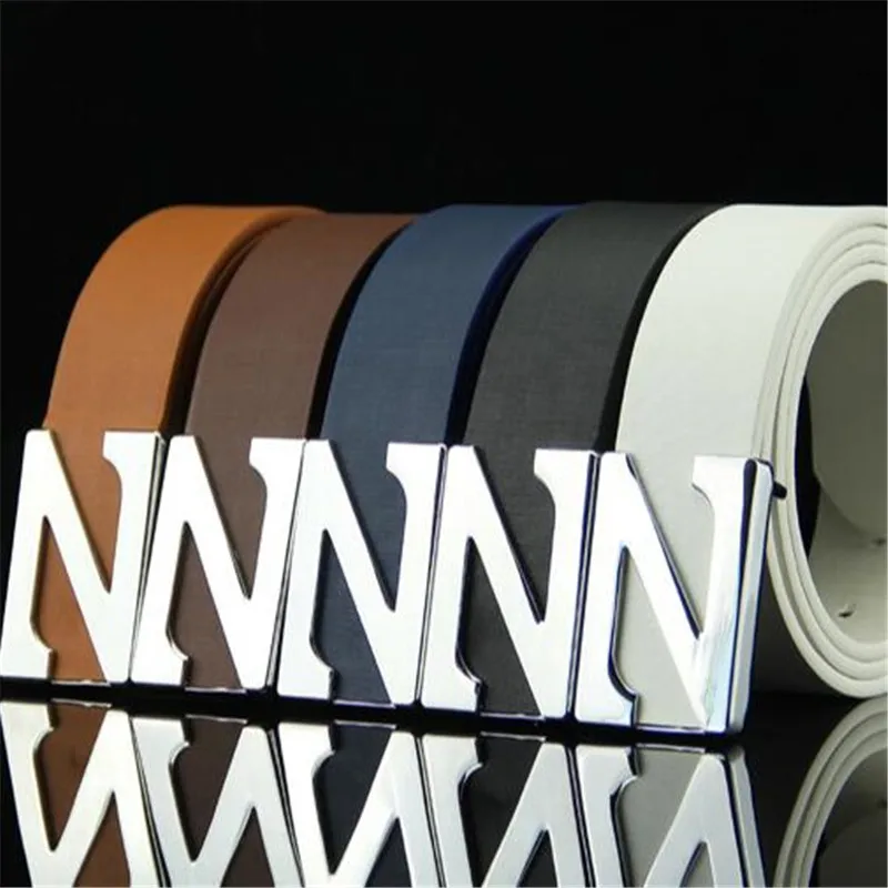 Women Men Popualr Belt Unisex Smooth Buckle High Quality Faux Leather Waistband Strap Leisure Ceintures Homme | Аксессуары для