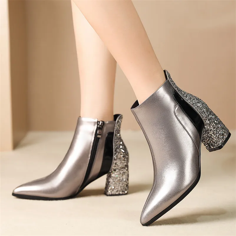 FEDONAS/женские ботильоны из натуральной кожи сезон осень зима теплые модные