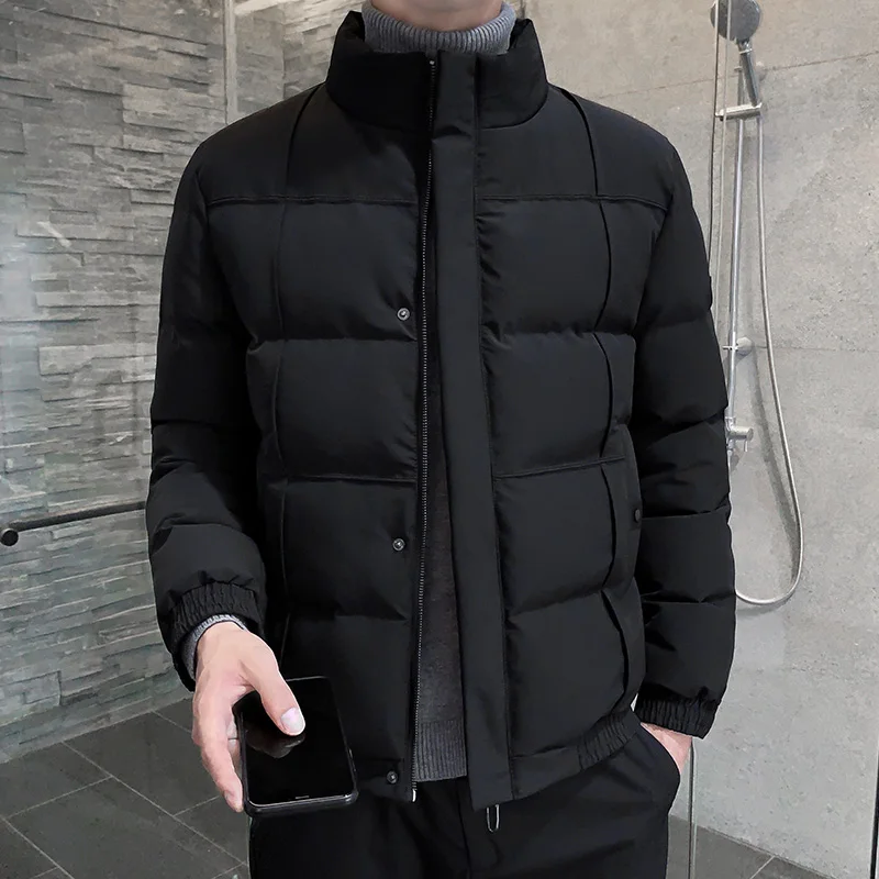 2020 new autumn winter men's cotton-padded clothes casual down jacket bread coat stand collar  warm coat