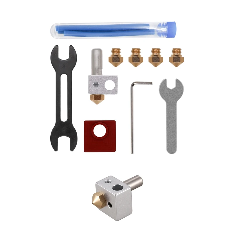 1 комплект MK10 Hotend Kit M7 сопло и горло 3D принтер аксессуары все металлические