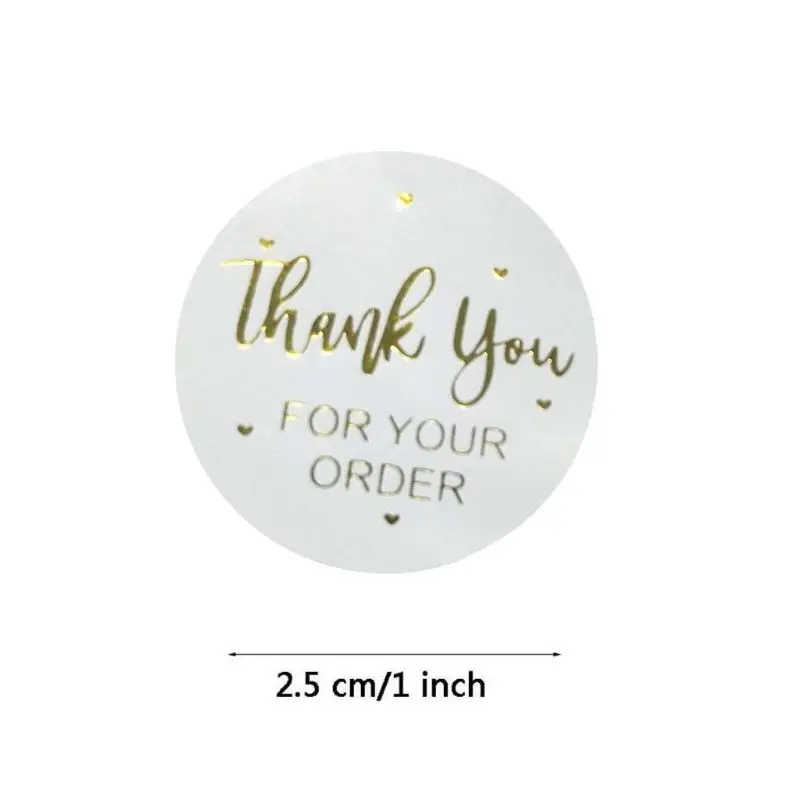 500pcs Thank You for Your Order Stickers Gold Foil Seal Labels Small Shop R7RC | Дом и сад