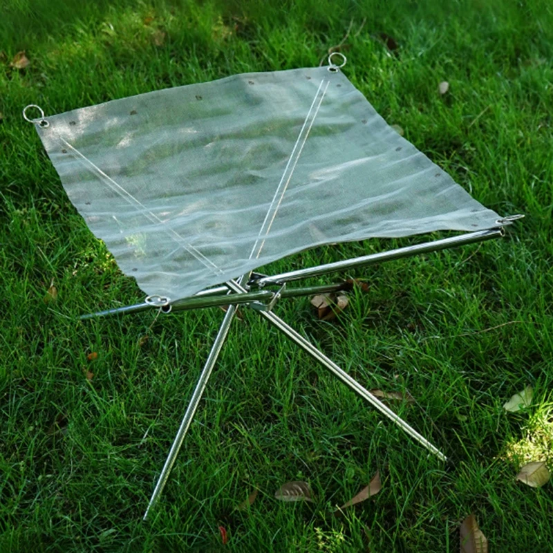 

Camping Fire Burn Pit Solid Fuel Rack Folding Stove Fire Wood Charcoal Stove Tool Frame Fast Heating