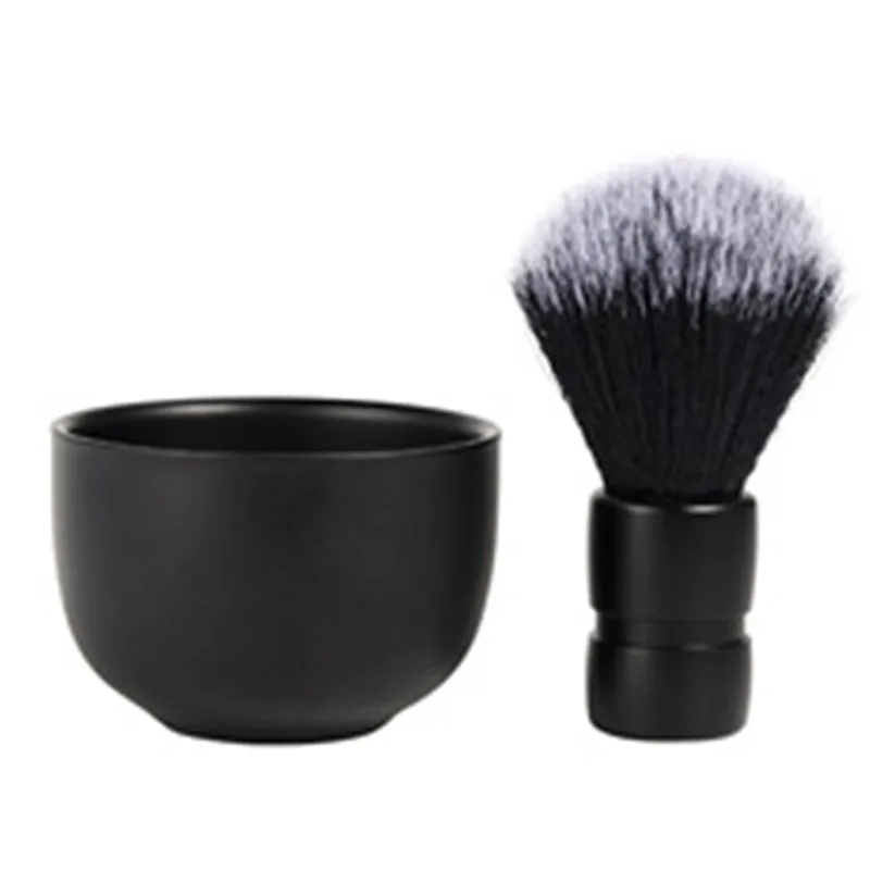Set Nylon Shaving Cleansing Brush Stainless Material Steel Foam Bowl Perfect With The Razor  For Face Cleansing