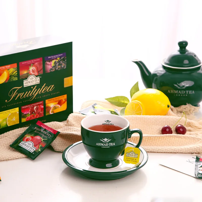

Free shipping Yaman AHMAD TEA six fruity black tea English exquisite tea gift box 60 bags
