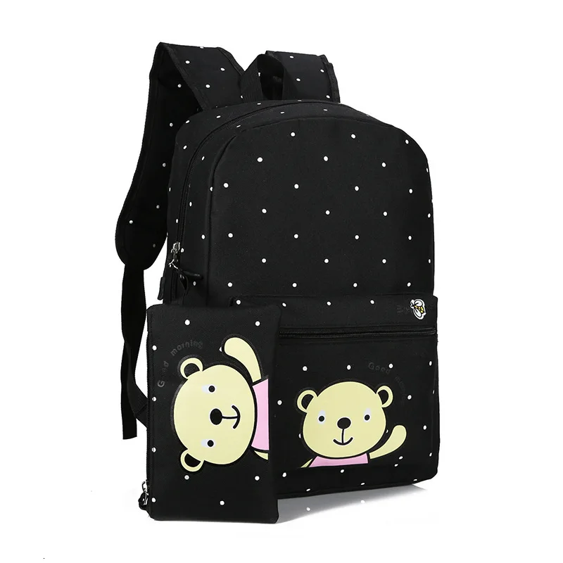 Thick dot print ladies backpack Fashion canvas school backpack for girls Large-capacity kids school bags schoolbags mochila