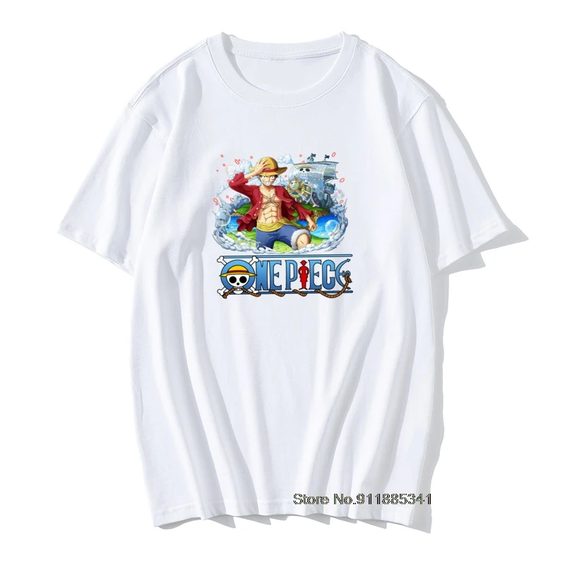 

Japanese Anime Tshirts Luffy One Piece Zoro Nami Men Tshirt Camisas Hombre Premium Cotton Short Sleeve Tops Tee Shirt Vintage
