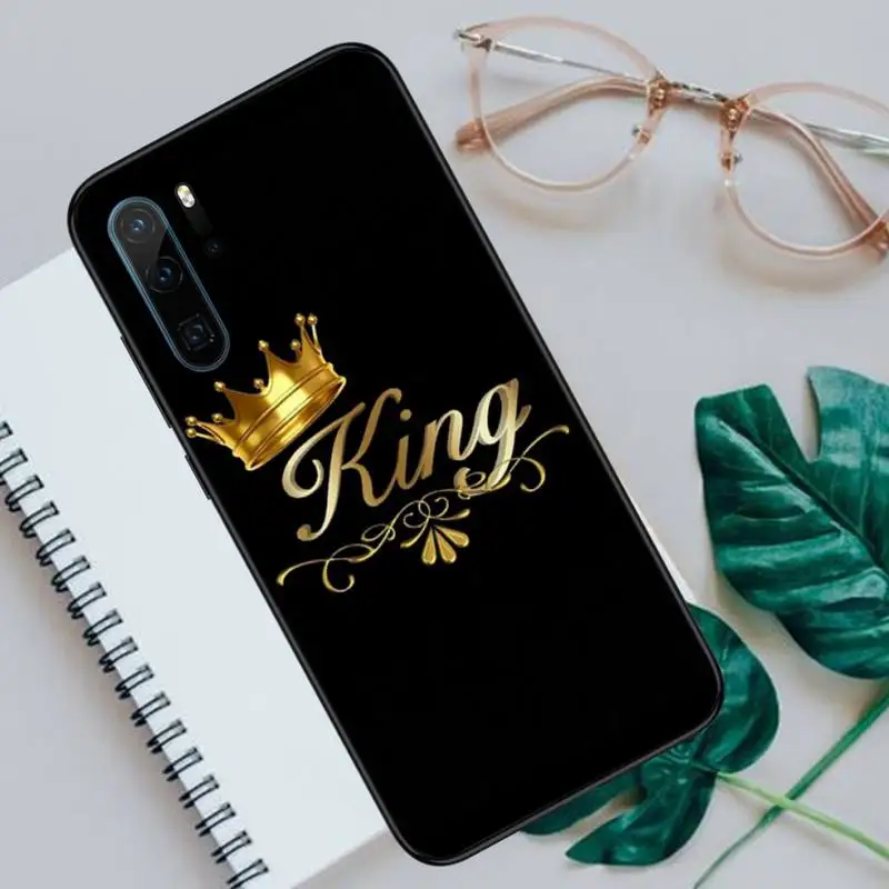 

King Queen Crown Phone Cases For Huawei P40 P20 P30 lite Pro P Smart 2019 Mate 40 20 10 Lite Pro Nova 5t