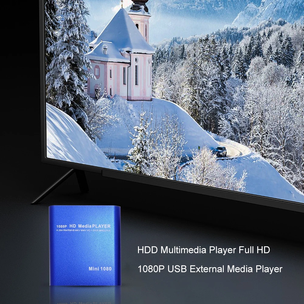 Full HD 1080P HDD мультимедиа плеер с совместимому HDMI SD медиа ТВ коробка зарядное