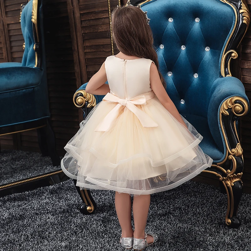Белое платье для девочек Свадебная вечеринка рождественское принцессы нарядный