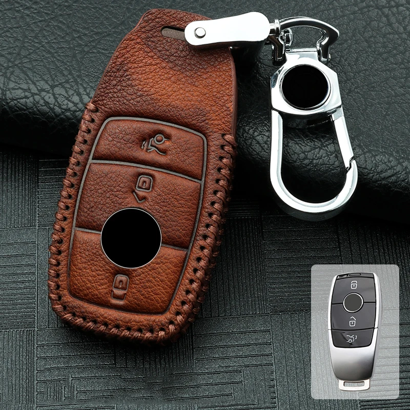 Топ Слои кожаный чехол для автомобильных ключей крышка Mercedes Benz AMG 2017W203 W210 W211 W124 W205