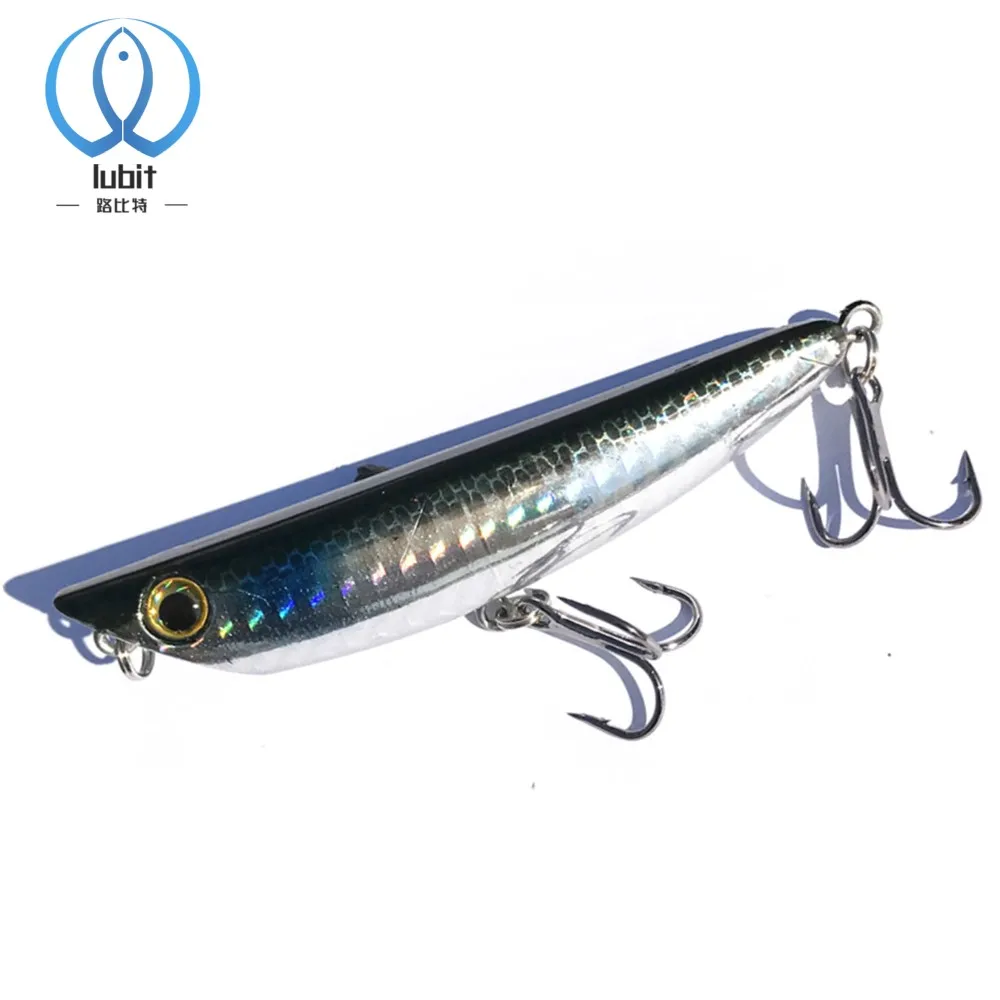 

lubit popkey 80 popper pencil 9g 8cm Fishing Lure With Hook Tackle Wobblers Fish Artificial Hard Lures topwater bait pencil