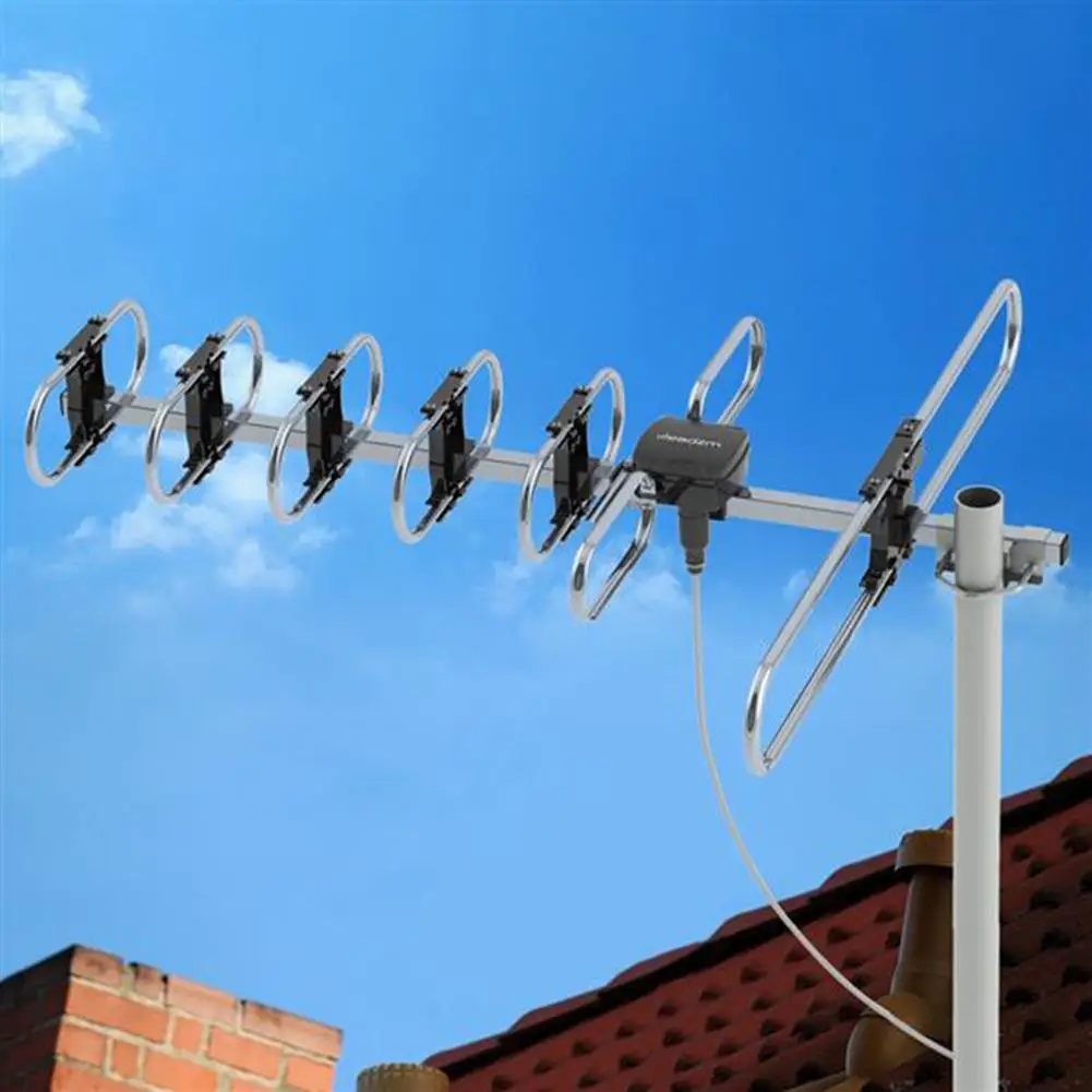 

Outer Plastic+Aluminum Practical Durabale Double-Head Balck Wire Antenna Digital Antena TV Aerial Amplified HDTV Antenna