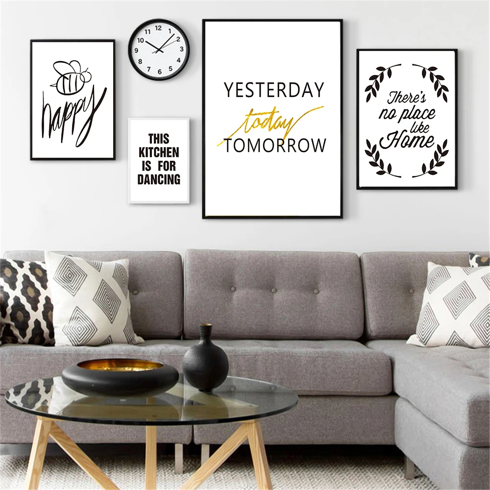 Постеры с цитатой скандинавские художественные принты Be Happy настенные поговорки