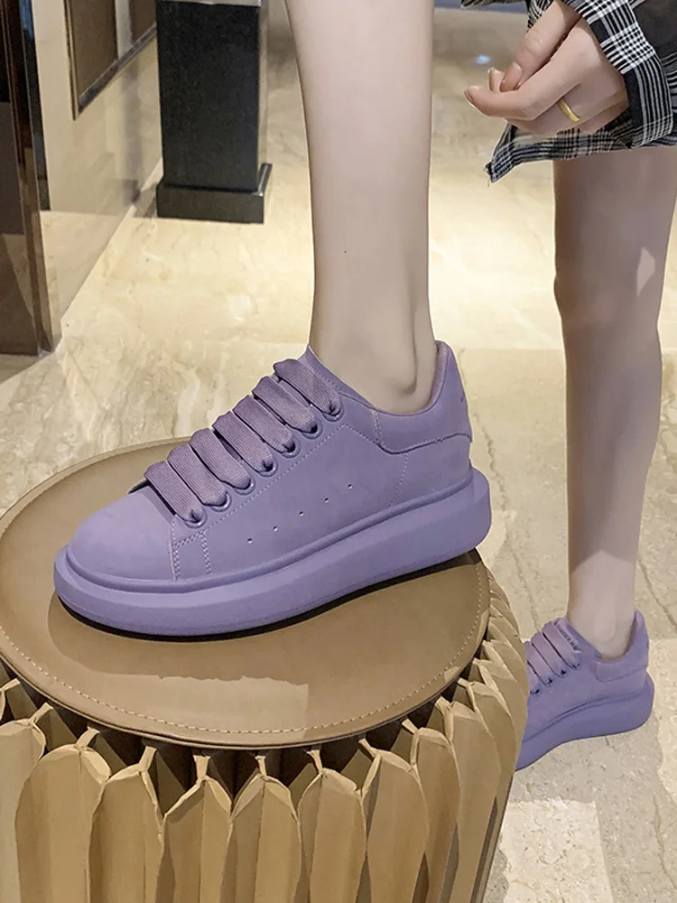 

Shallow Mouth Round Toe Shoes Woman 2021 Autumn Casual Female Sneakers Flats Clogs Platform New Fall Sports Dress Small